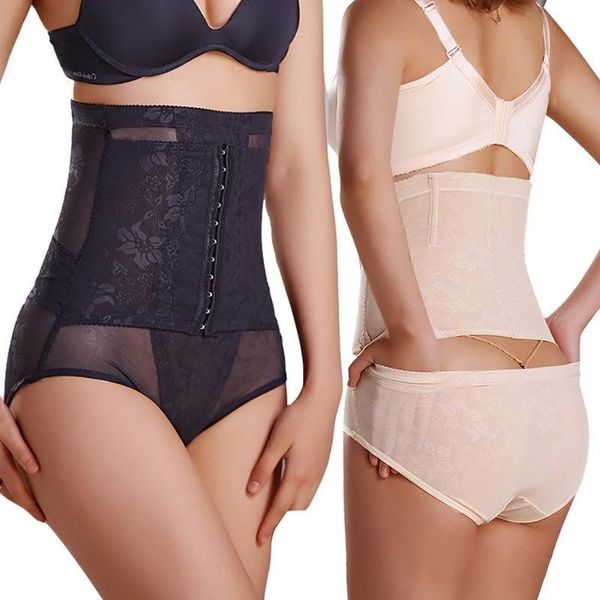 

waist support thin & light women high body shaper trainer panties tummy belly control slimming shapewear girdle underwear, Black;gray