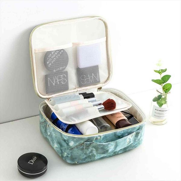 

womens marble cosmetic pu beauty bags wash pouch makeup box vanity case beautician toiletry organizer travel accessories supply