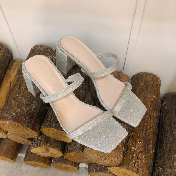 

simple, stylish, thick heels, sandals, women's silver french girls, joker slippers, 2021 slippers, Black