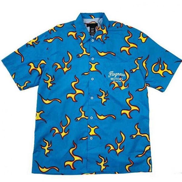 

men golf flame le fleur tyler the creator cotton camisas casual shirts shirt pocket short-sleeves 210721, White;black