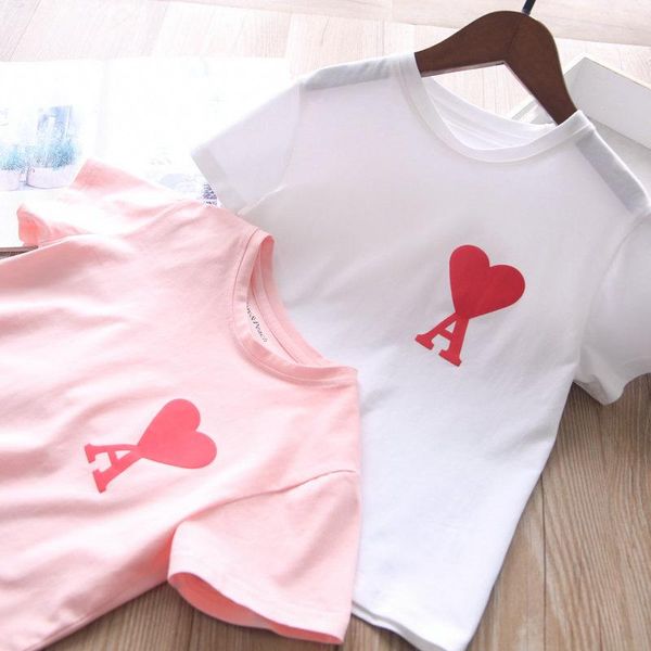 

summer girls' letter round neck short sleeve t-shirt wholesale t-shirts, Blue