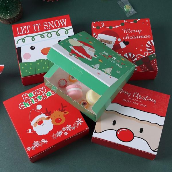 

gift wrap packaging cookie box snowman printed deer santa claus favours sweet biscuit candy merry christmas boxes