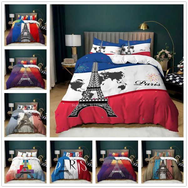 

bedding sets paris the eiffel tower printed set  size comforter bed king duvet cover with pillowcase for bedroom decor gift