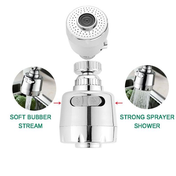 

kitchen faucets anti splashing spray head tap durable faucet filter nozzle 2 modes stainless steel 85x50mm