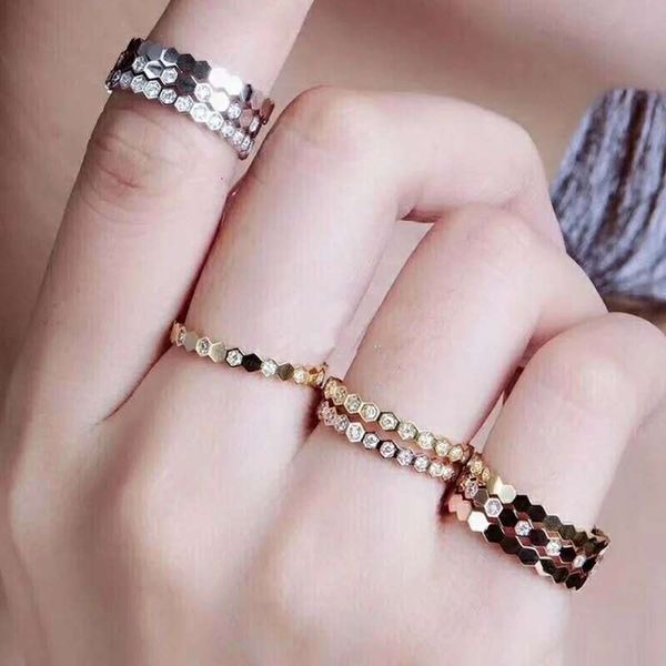 

honeycomb ring female sterling silver diamond ring plated with 18k gold