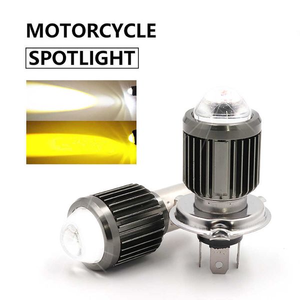 6000K H4 BA20D Super Bulbos Brilhantes Luzes Nevoeiro Motocicleta Lente Lente Lâmpada Scooter Whit Moto LED CSP ATV Acessórios Carro