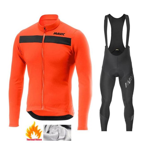

racing sets 2022 cycling jersey set winter spain tour red clothing men road bike suit thermal fleece jacket mtb maillot, Black;blue
