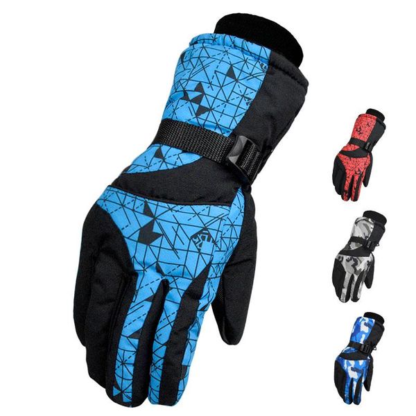 

sports gloves men and women winter warm padded outdoor windproof waterproof cold motorcycle riding ski, Black