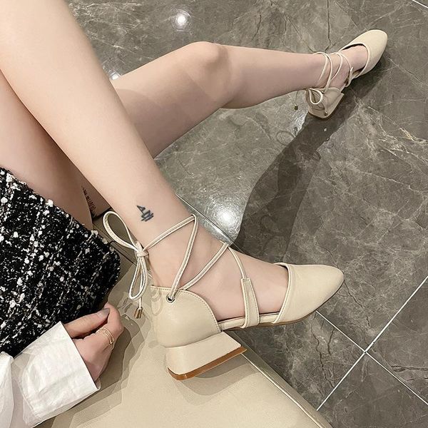 

sandals baotou fairy style 2021 summer fashion hundred matching skirt thick heel ins tide shoes female material pu, Black