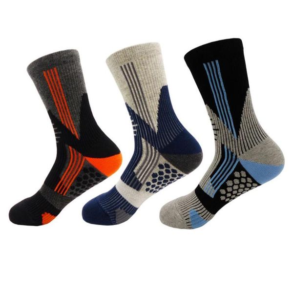 

sports socks men's compression anti-slip absorption breathable for marathon mountain climbing, Black