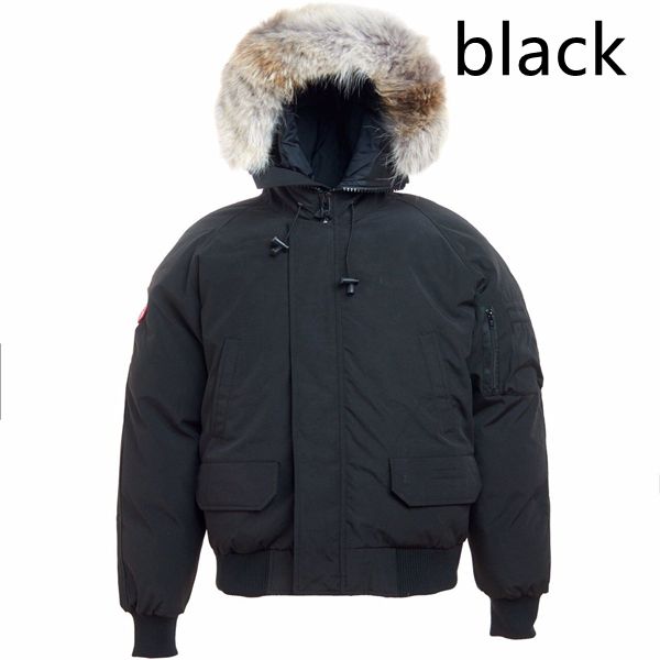 

winter down jacket mens puffer jackets big real wolf fur hooded thick warm parka doudoune homme outdoor coats coat upscale fashion casual kc, Black