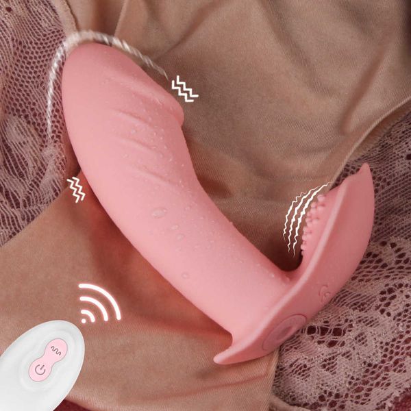 Remoto sem fio Dildo Vibrador Calcinha para Mulheres Clit Stimulator Adulto Máquina de Sexo Feminino Clitóris Masturbator Erótico Toyp0804