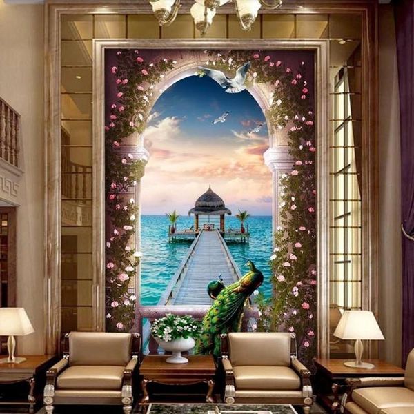 

wallpapers drop po wallpaper 3d fresco stereo tv background wall bedroom forest nature mural