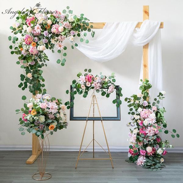 

decorative flowers & wreaths custom mori series retro artificial flower row arrangement wedding scene layout arch background wall decor prop