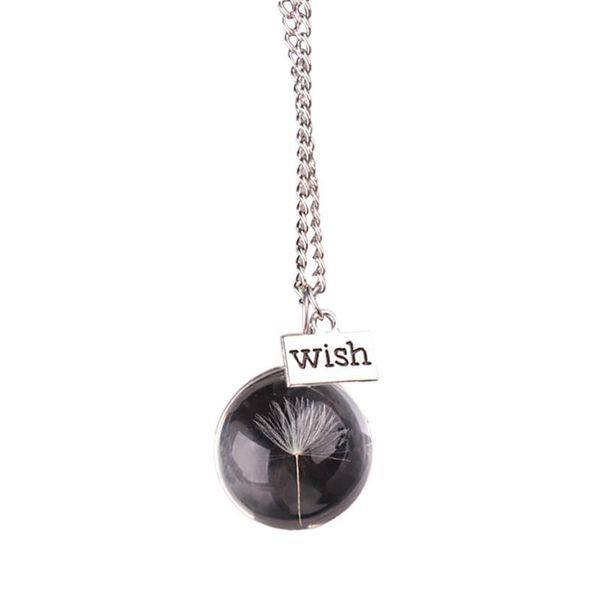 

pendant necklaces 1pc transparent dandelion necklace crystal chain wish party dress up jewelry accessories, Silver