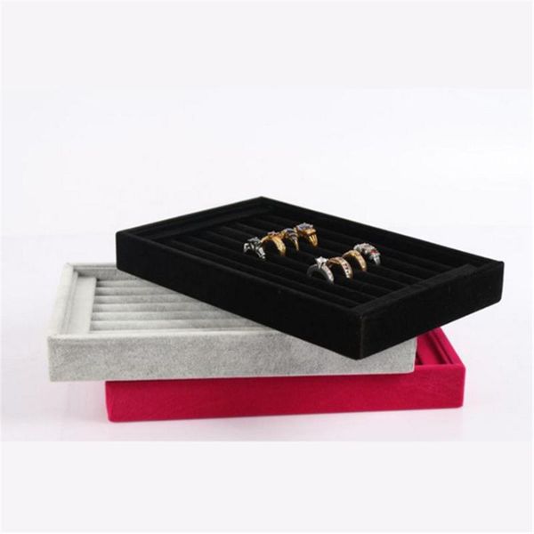 

jewelry pouches, bags velvet suede ring earrings organizer ear studs display stand holder rack showcase plated fashion box case casket, Pink;blue