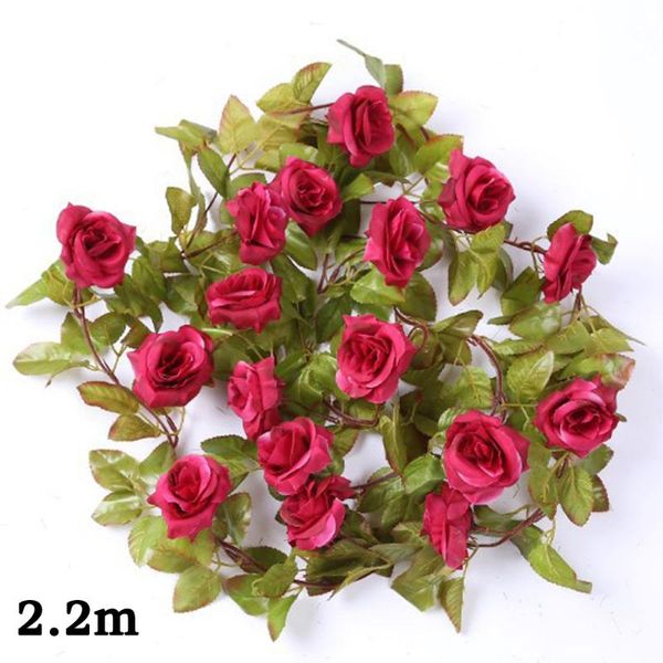 

decorative flowers & wreaths 1pc artificial rose flower home wedding garland decor fake 17 heads silk display