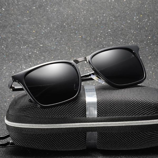 

sunglasses men's polarized tr90 black eyewear ultra light frame square sun glasses 1.1mm thickness tac uv400 lens, White;black