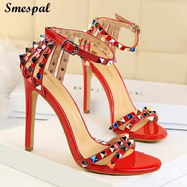 

sandals rivet women summer fashion high heels shoes chic hollow out colourful, Black