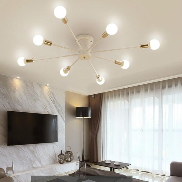

ceiling lights retro minimalist lines iron art led light living room hanging bedroom design lighting kitchen for home
