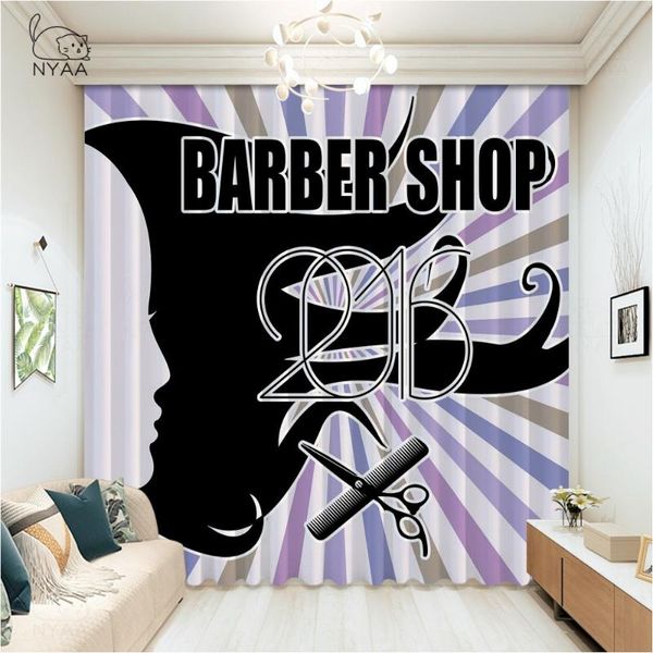 

logotype for barbershop in vintage style modern living room curtains printed the window curtain kitchen & drapes