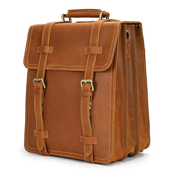 

backpack crazy horse leather business shoulder bag men lapreal cow women rucksack big capacity boy travel schoolbag