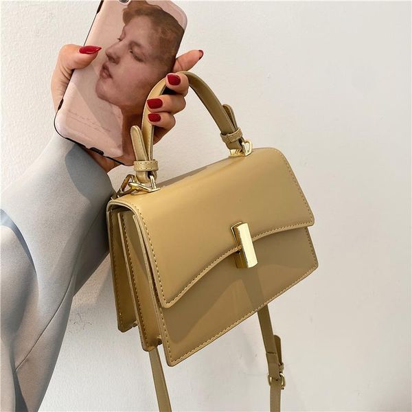 

evening bags 2021 solid color square crossbody bag high-quality pu leather women's designer handbag high capacity shoulder messenger