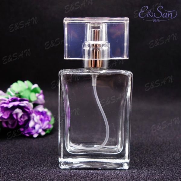

storage bottles & jars pt189b-30ml*100pcs flat square sand cover transparent glass perfume spray dispensing cosmetic nozzle empty bottle 100