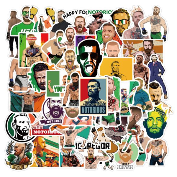 

50 pcs fighting athlete connor mcgregor graffiti waterproof skateboard travel suitcase phone lapluggage stickers cute kids