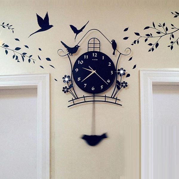 

wall clocks modern decor nordic creative farmhouse large clock home sticker