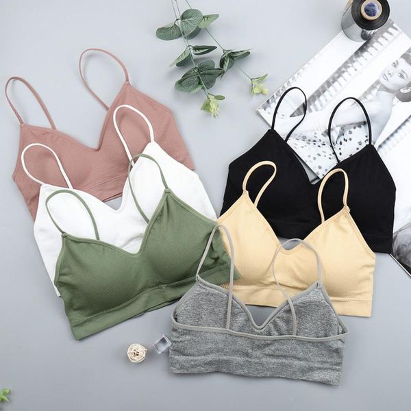 

yoga outfit wild bra tube seamless wire women push up solid elastic gathering bralette summer anti-light korean style