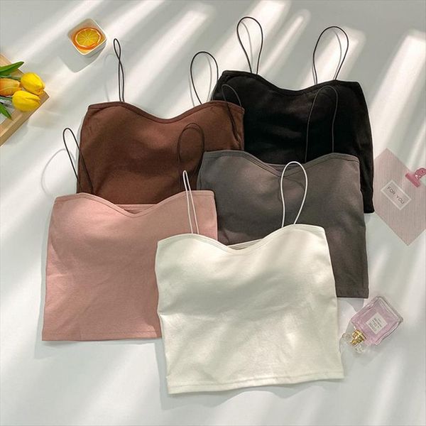 

crop solid women camis halter sleeveless slim summer bra tube w811, White