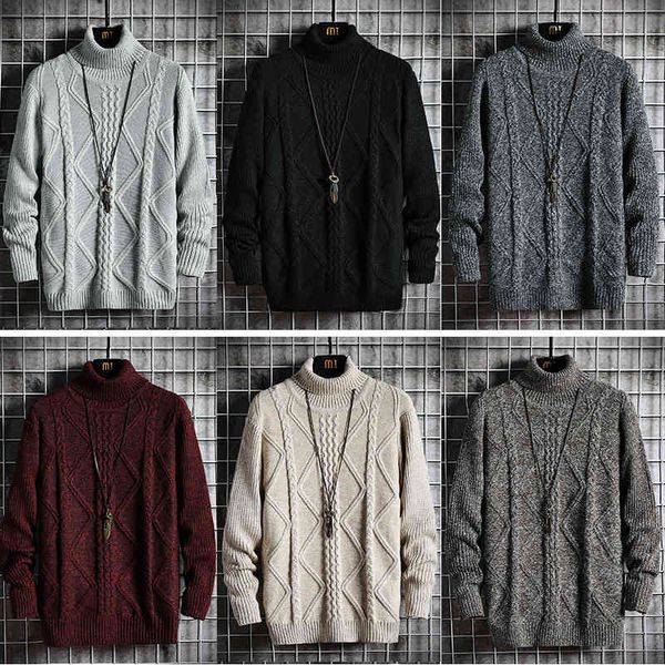 

fashion sweater 2021 men's semi turtleneck pullover slim fit, White;black