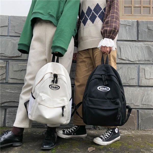

backpack simple harajuku round standard student male and female couple schoolbag college style casual large-capacity