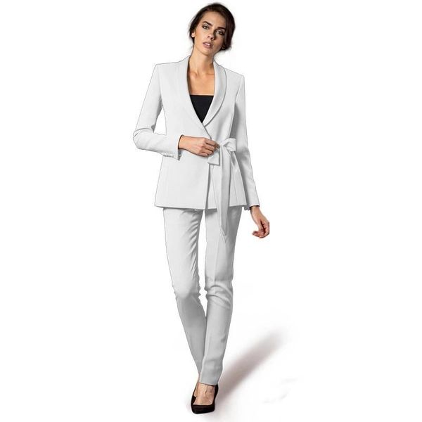 

women's two piece pants suits 2-piece set blazer+pencil fashion elegant office lady casual business wear custom made, White