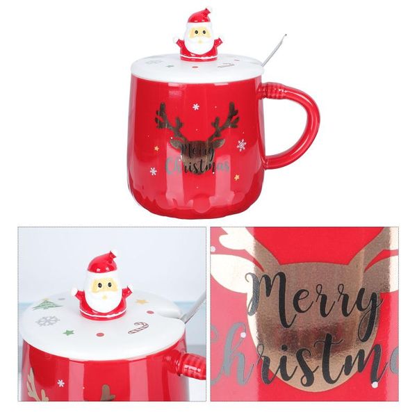 

mugs 1pc christmas coffee mug large water cup with spoon seasonal