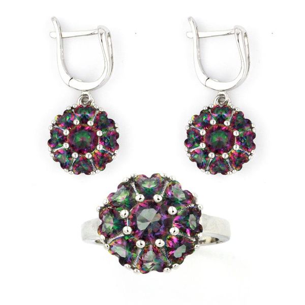 

earrings & necklace fashion jewelry mystical firez silver color set for party women/ladies earring/ring 7# sets