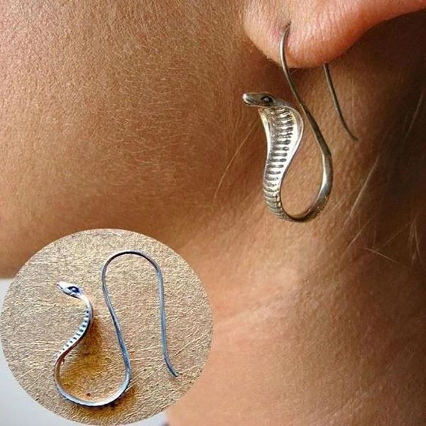 

stud 2p/s vintage king earrings drop animal alloy earring jewelry gift, Golden;silver