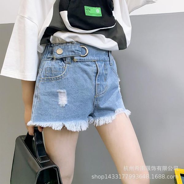 

shorts 2021 summer girl pants korean design sense denim hole foreign tide, Black