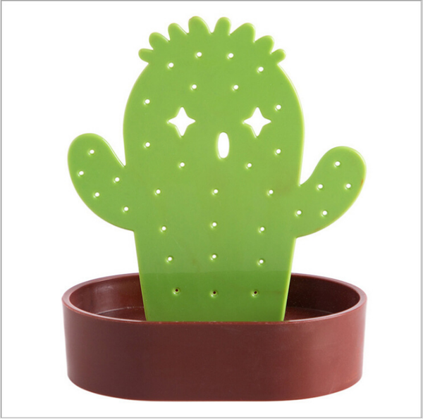 

creative 1-2pcs/set green cactus furnishing innovation earring jewelry stand multi functions frame cute other home decor