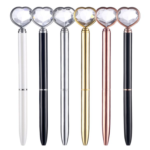 

diamond love pen heart-shaped large metal ball point advertising gift, Blue;orange