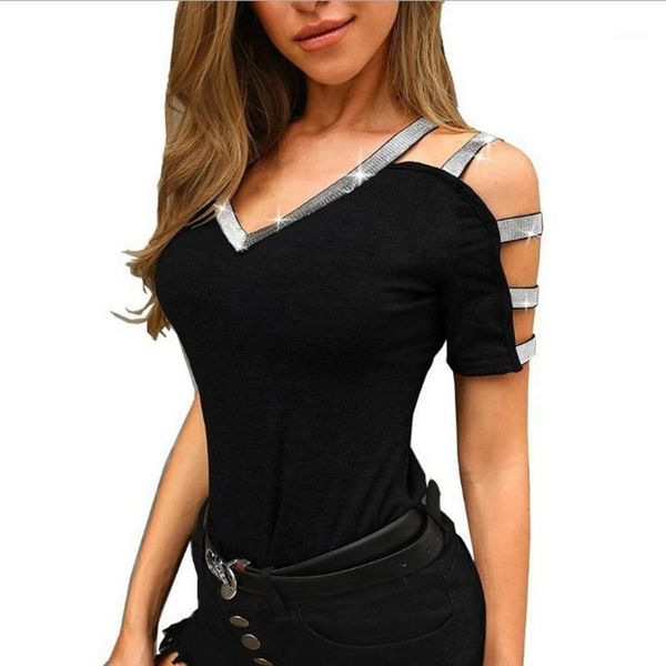 

women's blouses & shirts fashion womens short sleeve v-neck casual t shirt, White