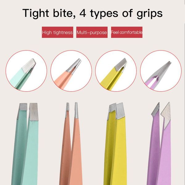 

eyebrow tools & stencils 1pcs hair tweezers professional removal tweezer flat tip tool stainless steel for