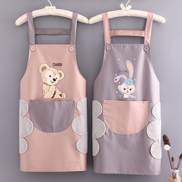 

fashion simple household kitchen apron waterproof and oil proof women's thin summer work cooking bib man