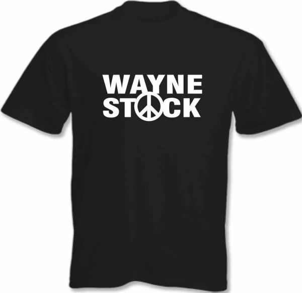 

wayne stock t-shirt mens wayne's would music festival t-shirt, White;black
