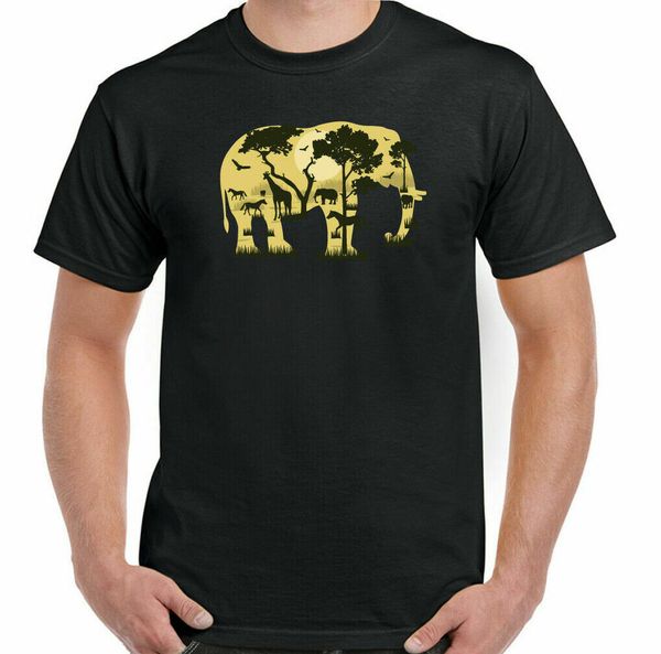 

elephant t-shirt mens animal african wild nature pollution unisex, White;black
