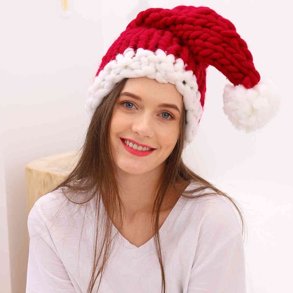 

factory wholesale 50% off new hand crocheted fine icelandic thread knitted christmas hat children's warm, Blue;gray