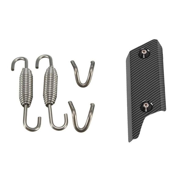 

pcs motorcycle exhaust mounting springs kit & 1 220mm pipe heat shield cover system