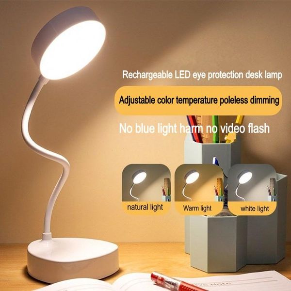 

table lamps led three-speed touch dimming reading lamp usb charging plug-in white warm eye natural light protection student