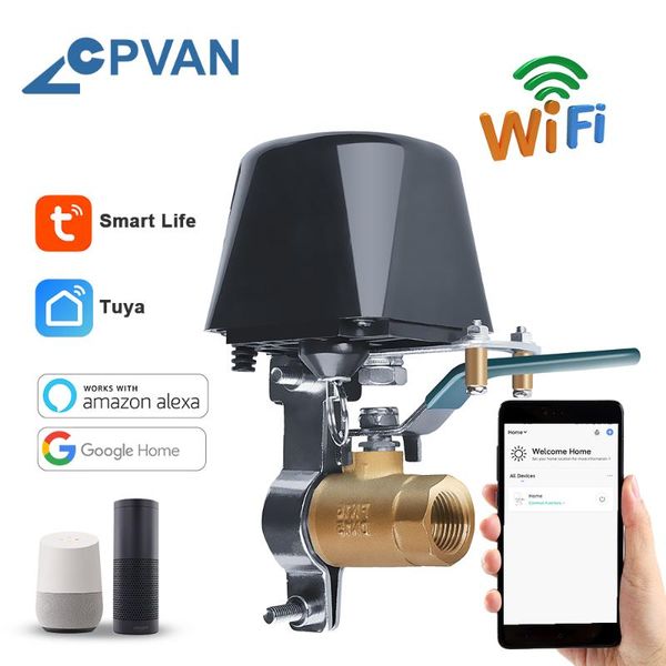 

smart home control cpvan tuya wifi water valve gas controller auto shut on off compatible with alexa google assistant